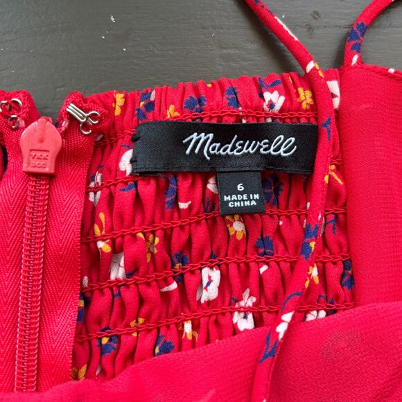 Madewell Tall Ruched Wide-Leg Jumpsuit in Prairie Posies Size 6 - Picture 9 of 10